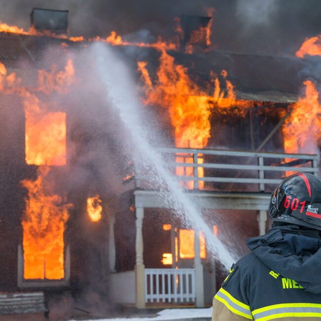 firefighter fighting fire